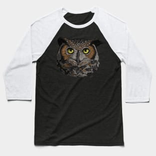 Great Horned Owl Baseball T-Shirt